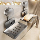 Axyaa Suction Cup Soap Holder Wall Bathroom Dish Box Drainage