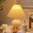 Axyaa Nordic Pleated Table Lamp - USB Art Night Light for Bedroom