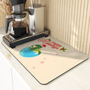 Axyaa Christmas Coffee Drying Mat Set - Absorbent Placemats for Table Cup Drying