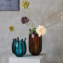 Handcrafted Axyaa Silk-Wrapped Glass Vase | Transparent Flower Arrangement Home Decoration