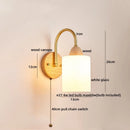 Axyaa LED Wall Lights Pull Chain Switch Modern Bedside Lamp Decoration