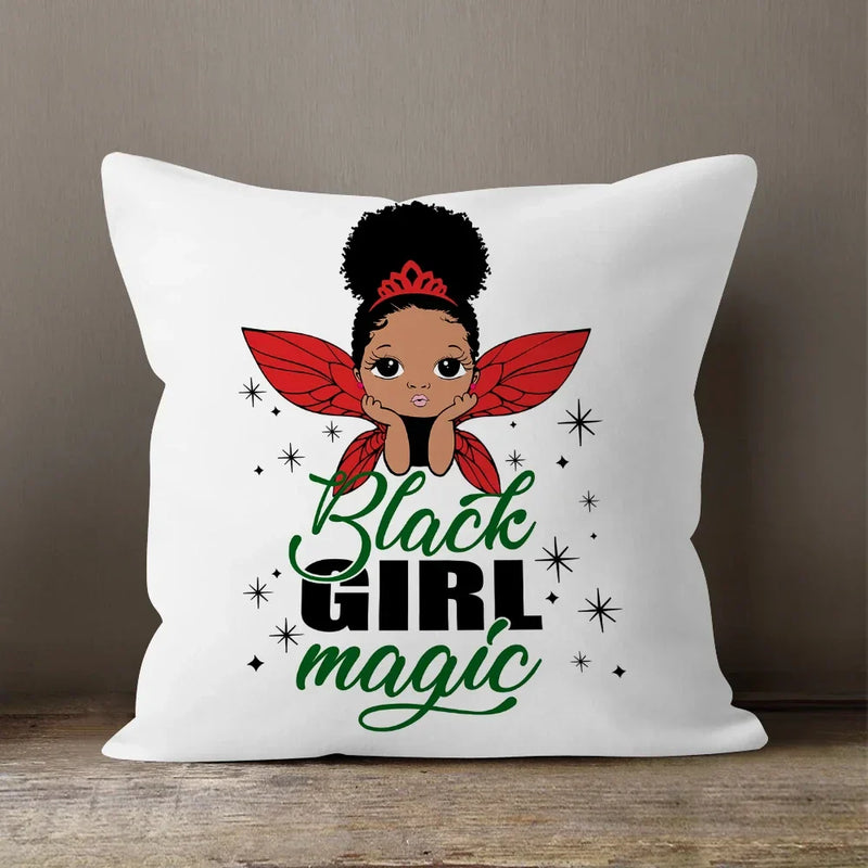 Axyaa Cartoon Girl Pillow Case: Soft Short Plush Cushion Cover for Sofa & Home Decor
