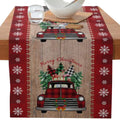 Axyaa Christmas Table Runner with Gnome Elk Tree Snowflake Print