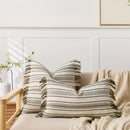 Axyaa Striped Pillowcase with Tassel Detail for Home Sofa Decor