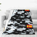 Axyaa Vintage Spanish Spain Flag Flannel Military Blanket Coat