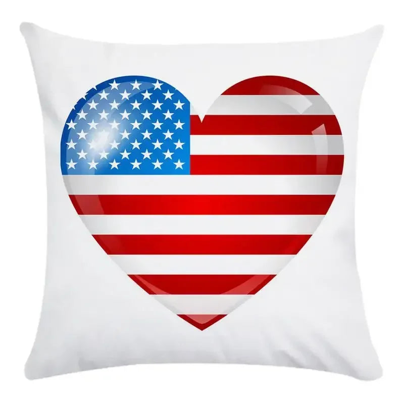 Axyaa American Flag Print Pillow Cover for Home Decor