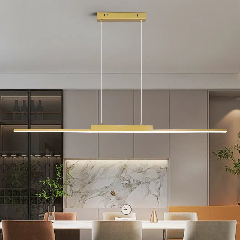 Axyaa Gold Chandelier Pendant Light - Modern Dimmable LED Hanging Lamp