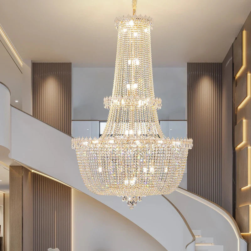 Axyaa Crystal Villa Chandelier - Modern Light Luxury Living Room Hall Lighting