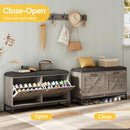 Axyaa Entryway Shoe Cabinet with Flip Drawers, Coat Rack & Storage Bench