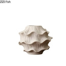 Axyaa Wave Ceramic Vase Desk Decoration with Artificial Flowers