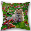 Axyaa Pomeranian Dog Pillowcase Cotton Linen Square Zipper 45X45cm Wedding Decor Pillow cover