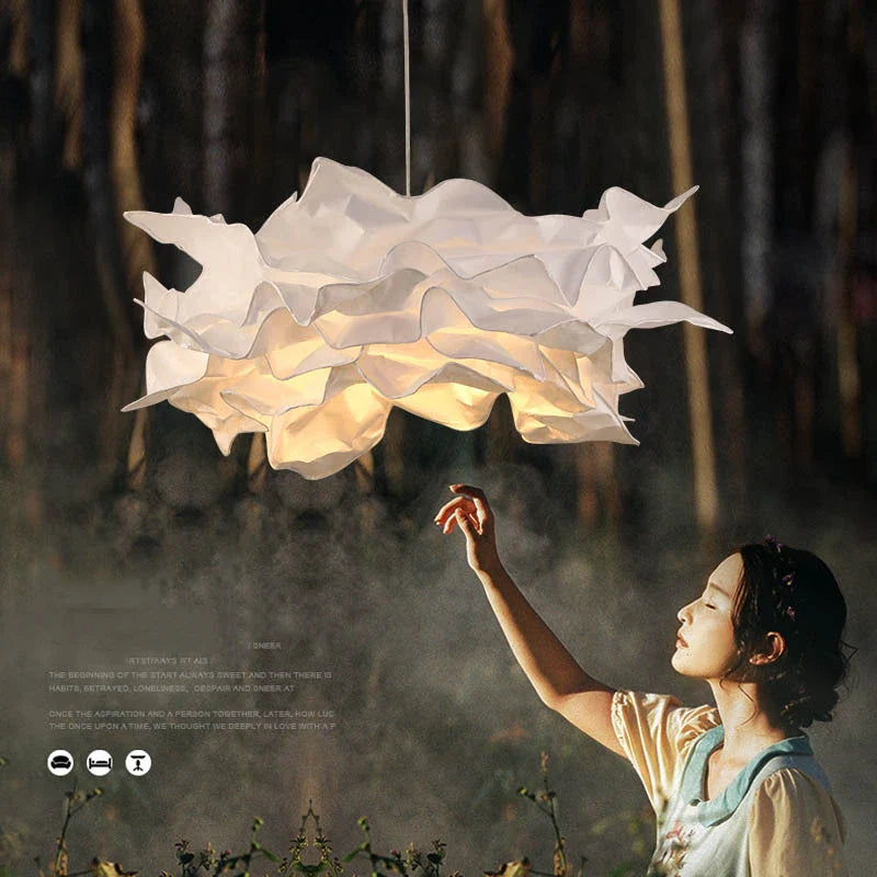 Axyaa White Paper Pendant Lamp for Ceiling Lighting E27 Luminaire