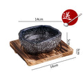 Axyaa Stone Pattern Ceramic Bowl Set - Unique Irregular Design for Soup, Dessert, Sushi