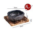 Axyaa Stone Pattern Ceramic Bowl Set - Unique Irregular Design for Soup, Dessert, Sushi