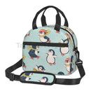 Axyaa Penguins Insulated Lunch Bag with Adjustable Strap for Picnic School Work