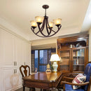 Axyaa Vintage Wrought Iron Chandelier - Rustic European Retro Industrial Lighting