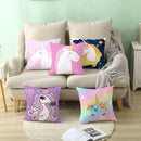 Axyaa Purple Unicorn Rainbow Sunrise Pillowcase for Home Decor