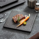 Axyaa Black Ceramic Steak Plate | Creative Sushi & Dessert Dish - Molecular Cuisine Tableware