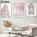 Axyaa Paris Tower Rose Flowers Motorbike Architecture Canvas Wall Art Nordic Poster