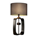 Axyaa Black Iron Desk Lamp with Linen Fabric Shade & E27 LED Bulb