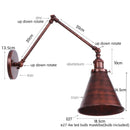 Axyaa Retro LED Wall Sconce Swing Arm Lamp, Black Industrial Vintage Iron Design