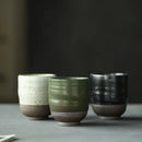 Axya Coarse Pottery Tea Cup - Handmade Japanese Kung Fu Tea Set - Retro Master Cup