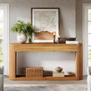 Axyaa Fluted Wood Console Table, 63" Narrow Sofa Entryway Hallway Foyer Behind Couch