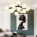 Axyaa Modern Glass Ball Chandelier LED Pendant Light for Home Decor