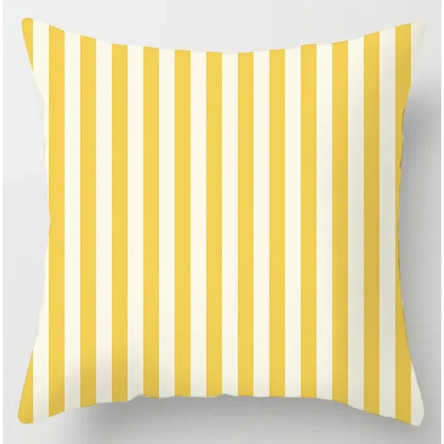 Axyaa Yellow Flower Print Cushion Cover for Home Sofa Decoration
