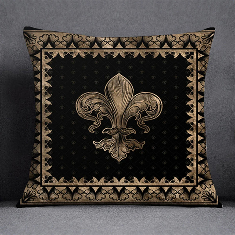 Axyaa Black Gold Plant Design Pillowcase for Elegant Home Decor