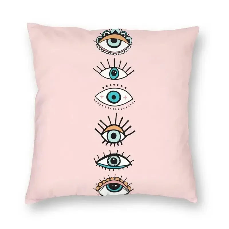 Evil Eye Black Art Cushion Cover Mystery Spirit Pillowcase by Axyaa