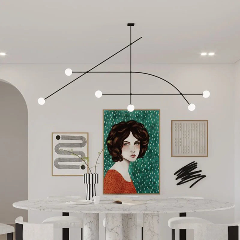 Axyaa Black Luminaire Pendant Chandelier for Modern Living Room Decor