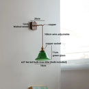 Axyaa Vintage Industrial Green Glass Wall Light with Switch