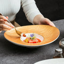 Axyaa Gold Ingot Straw Hat Plate: High-Grade Ceramic Western Restaurant Dessert Plate