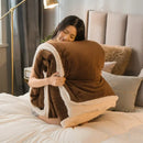 Axyaa Double Sided Wool Throw Blanket for Queen Bed