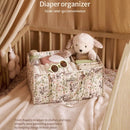 Axyaa Floral Print Diaper Organizer Bag with Handle - Large Capacity, Folding, Travel-friendly