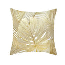 Axyaa Gold Plant Polyester Pillow Case for Home Decor