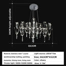 Axyaa Luxury Crystal Chandelier for Home Decor - Modern Chrome Plating
