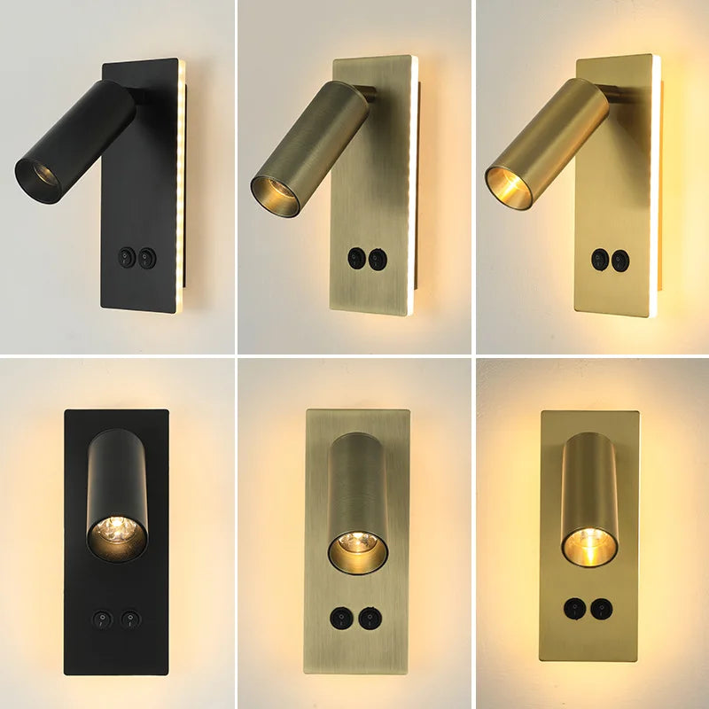 Axyaa LED Wall Sconce - Adjustable Brightness & Dual Switch - Modern Ambient Lighting