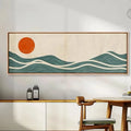 Axyaa Sunset Sea Sun Canvas Poster for Modern Living Room Decor