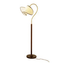 Axyaa French Retro Solid Wood LED Floor Lamp for Bedroom Living Room Study