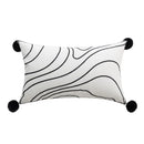 Axyaa Green Black Line Embroidery Pillow Cover for Modern Home Decor