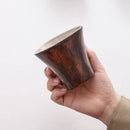 Axyaa Red Wood Grain Ceramic Coffee Cups - Home & Office Decor, Hand-washed & Branded