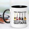 Metallic Guitar Pattern Mug by Axyaa: Rock Band Enthusiasts' Home Coffee Cup