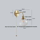 Axyaa Green Class Ball LED Wall Light Fixture with Copper Socket Switch