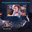 Axyaa Mini 720P Android 11 4K Projector 300ANSI Wifi6 BT5.0 Portable Cinema Outdoor