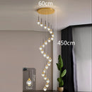 Axyaa Crystal Chandelier Stair Pendant Lamp Living Room Interior Lighting