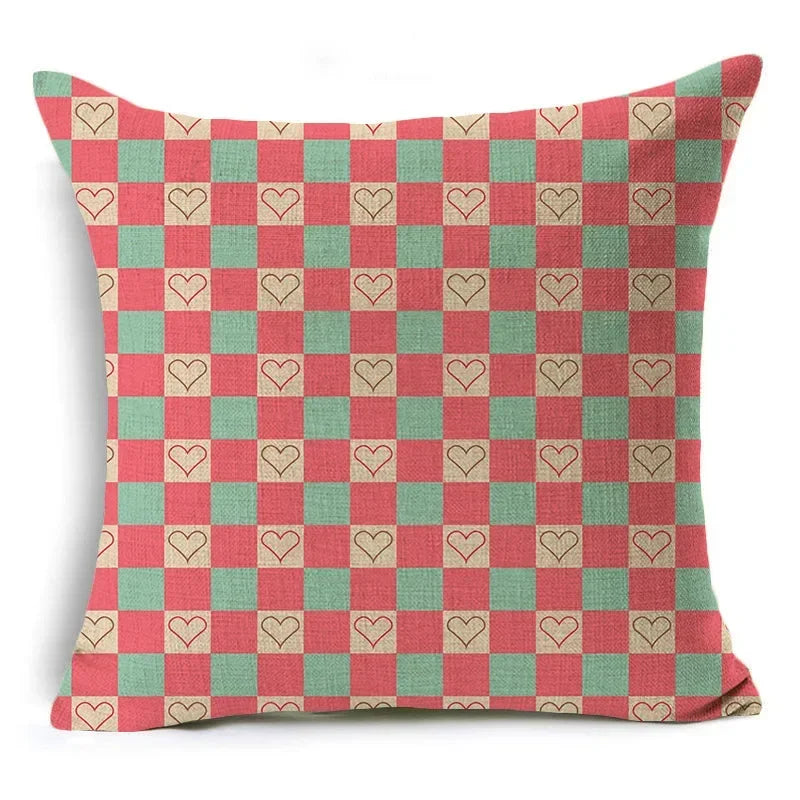 Axyaa Retro Geometry Linen Pillowcase - 45*45cm
