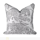 Axyaa Luxe Linen Embroidered Abstract Pillow Set for Sofas and Beds