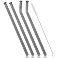 Axyaa Glass Straw Set - 4pcs Milk Tea Juice Cocktail & Brush, Bar Accessories